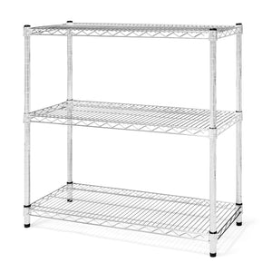 14x36 chrome wire shelving unit, 3-tier slim-profile medical lab rack, 36-inch wide heavy-duty narrow clinical specimen station - SI Brand stocked in Michigan