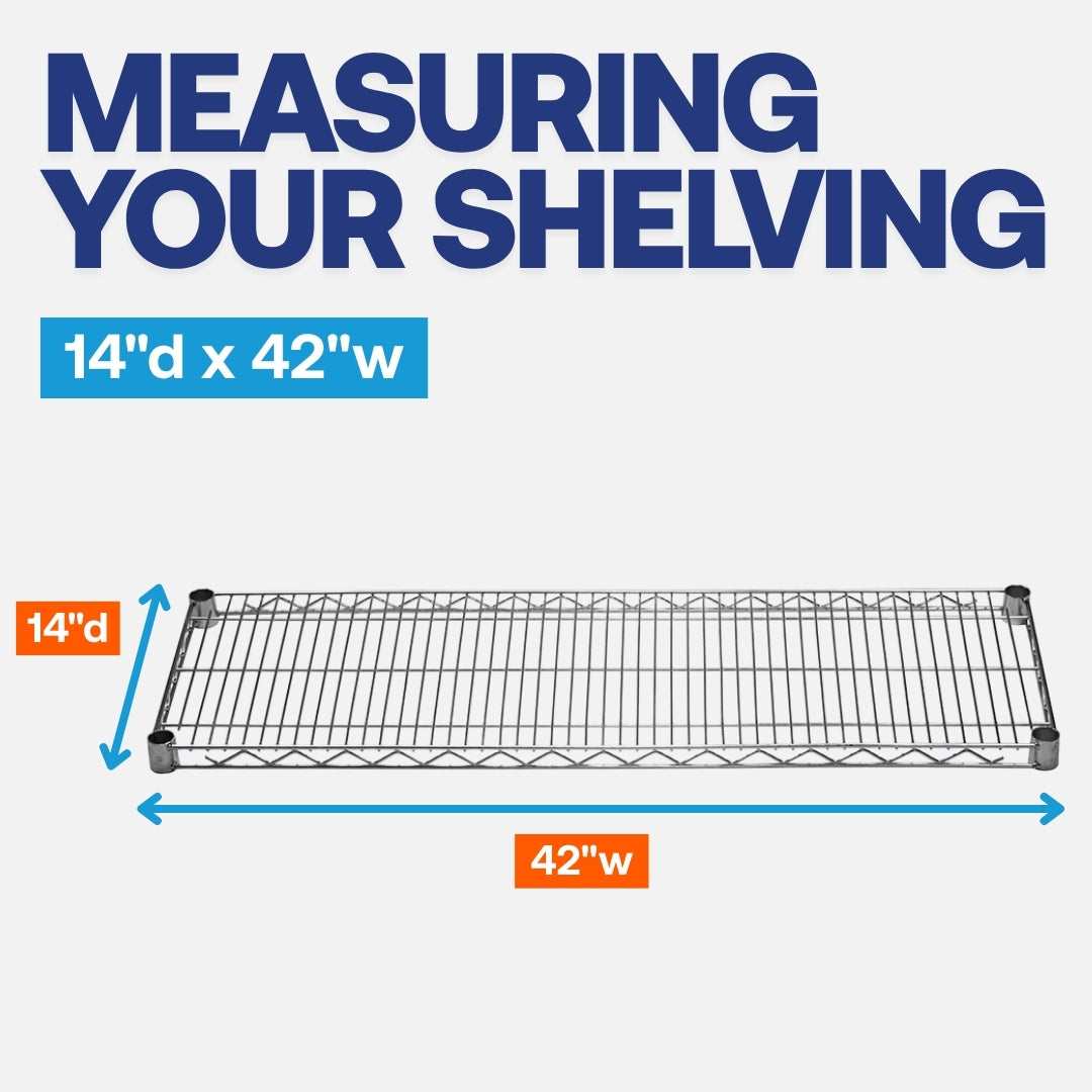 4-Shelf Chrome Wire Carts - 14"d x 42"w