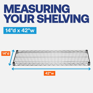 4-Shelf Chrome Wire Carts - 14"d x 42"w