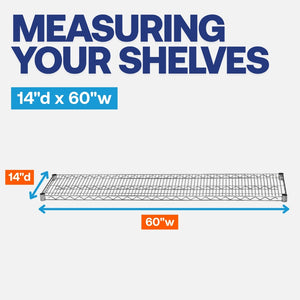 4-Shelf Chrome Wire Carts - 14"d x 60"w