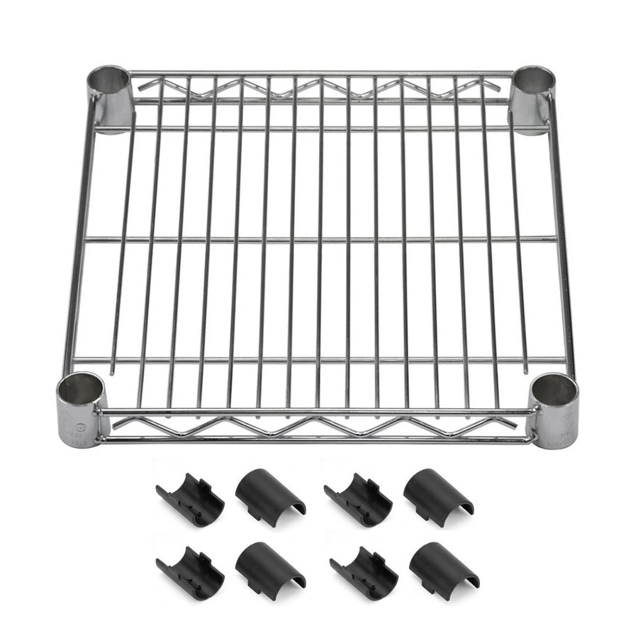 14"d Chrome Wire Shelves with Shelf Clips