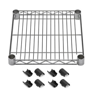 14"d Chrome Wire Shelves with Shelf Clips