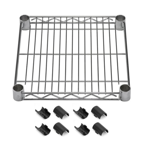 14"d Chrome Wire Shelves with Shelf Clips