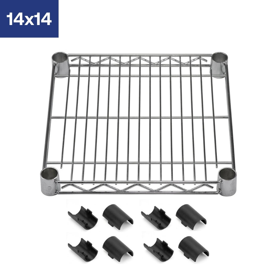 14"d Chrome Wire Shelves with Shelf Clips