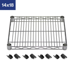 14"d Chrome Wire Shelves with Shelf Clips