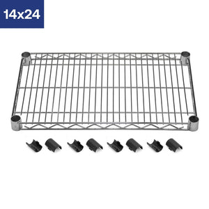 14"d Chrome Wire Shelves with Shelf Clips