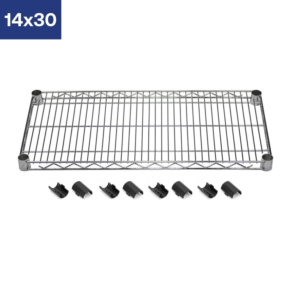 14"d Chrome Wire Shelves with Shelf Clips