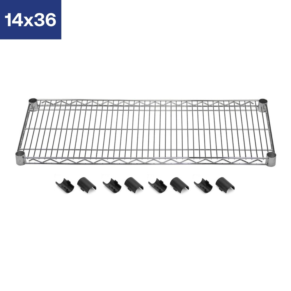 14"d Chrome Wire Shelves with Shelf Clips