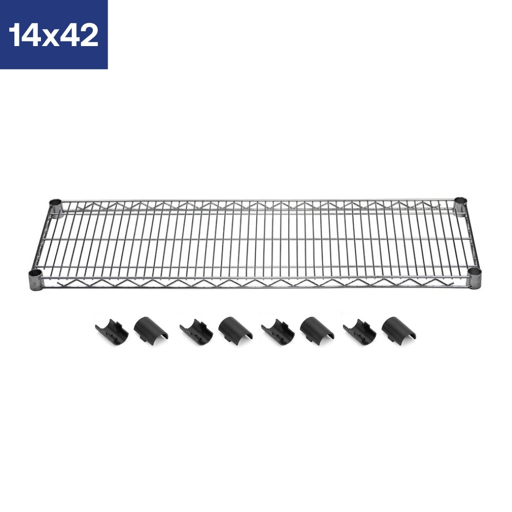 14"d Chrome Wire Shelves with Shelf Clips