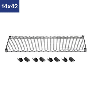 14"d x 42"w Chrome Wire Shelving w/ 4 Shelves