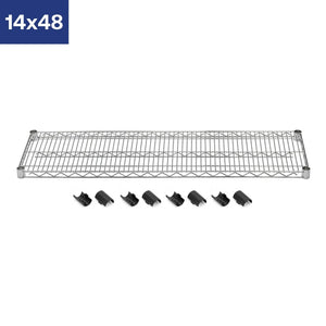 14"d Chrome Wire Shelves with Shelf Clips