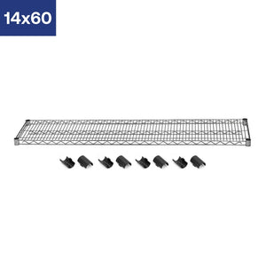 14"d Chrome Wire Shelves with Shelf Clips