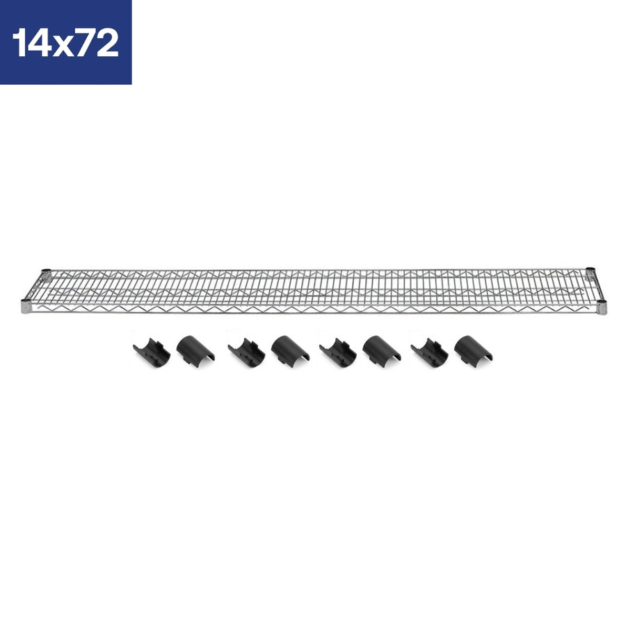 14"d Chrome Wire Shelves with Shelf Clips