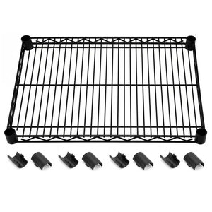 18"d Black Wire Shelves with Shelf Clips