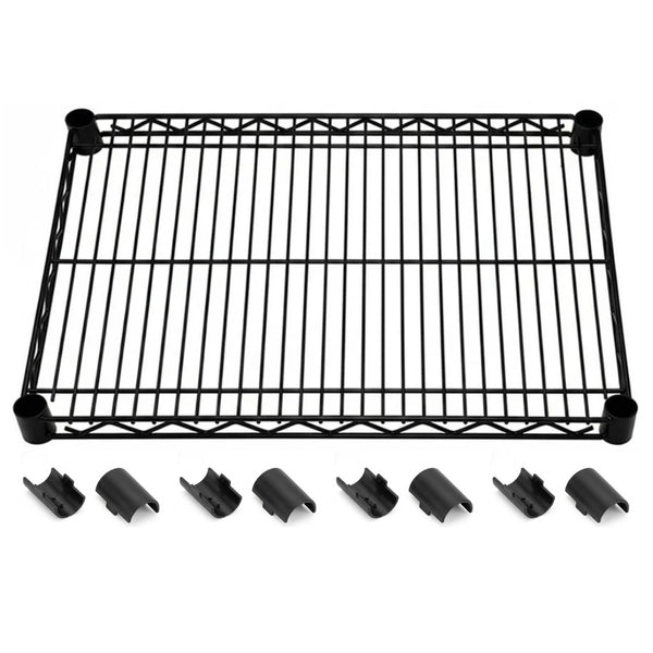 18"d Black Wire Shelves with Shelf Clips