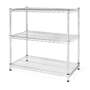 18x36 chrome wire shelving unit, 3-tier heavy-duty 36-inch wide industrial rack, 18-inch deep mid-height steel storage stand - SI Brand stocked in Michigan
