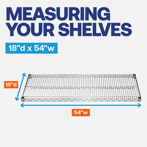 4-Shelf Chrome Wire Carts - 18"d x 54"w