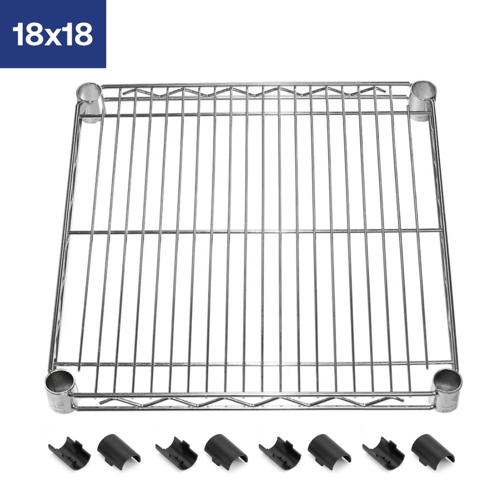 18"d Chrome Wire Shelves with Shelf Clips
