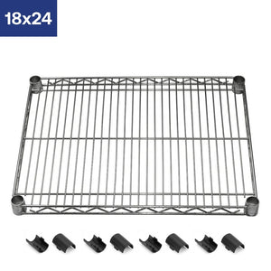 18"d Chrome Wire Shelves with Shelf Clips