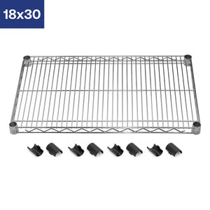 18"d Chrome Wire Shelves with Shelf Clips