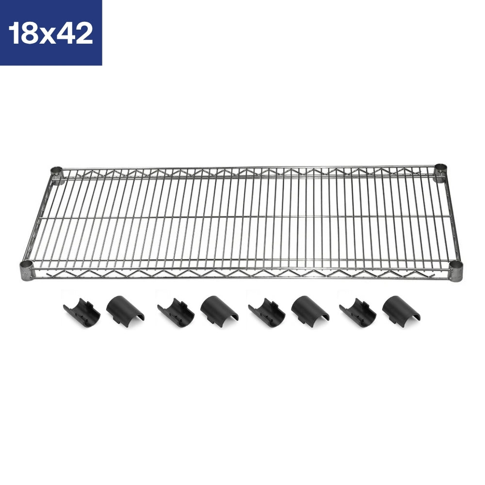 18"d Chrome Wire Shelves with Shelf Clips