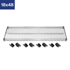18"d Chrome Wire Shelves with Shelf Clips