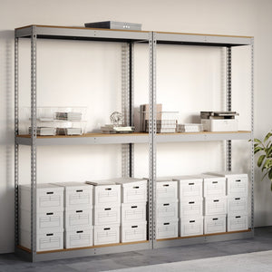 Lyon 18"d 3-Shelf Heavy-Duty Boltless Shelving Add-On Units - Gray