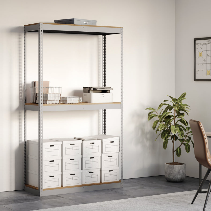 Lyon 18"d 3-Shelf Heavy-Duty Boltless Shelving Starter Units - Gray