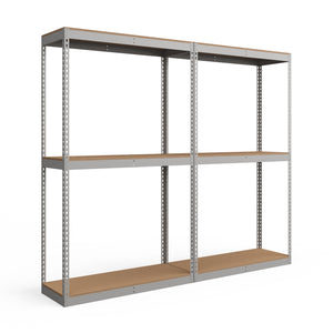 Lyon 18"d 3-Shelf Heavy-Duty Boltless Shelving Add-On Units - Gray