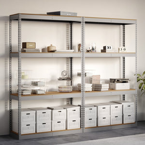 Lyon 18"d 4-Shelf Heavy-Duty Boltless Shelving Add-On Units - Gray