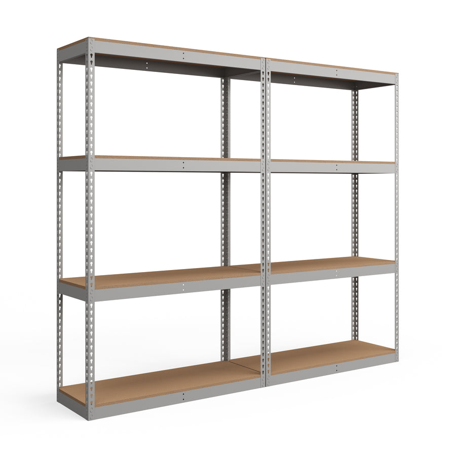 Lyon 18"d 4-Shelf Heavy-Duty Boltless Shelving Add-On Units - Gray