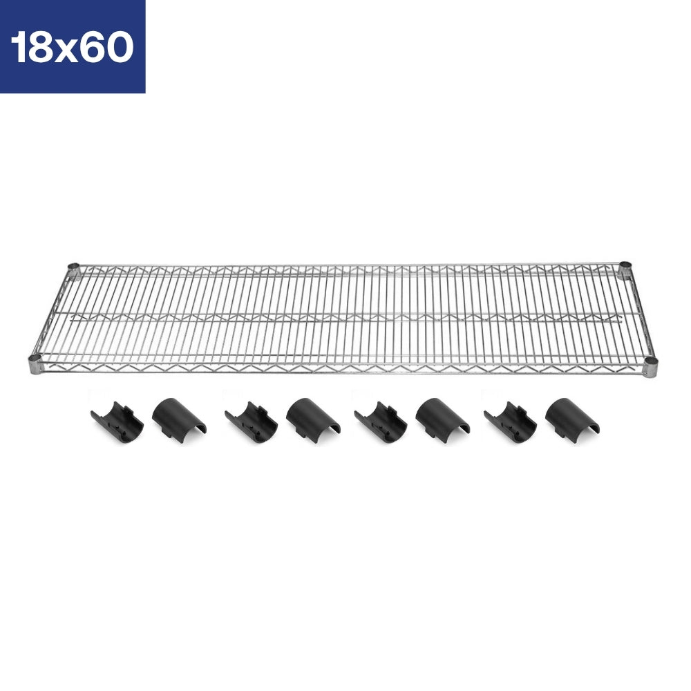 18"d Chrome Wire Shelves with Shelf Clips