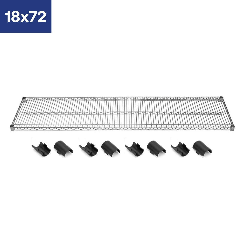 18"d Chrome Wire Shelves with Shelf Clips