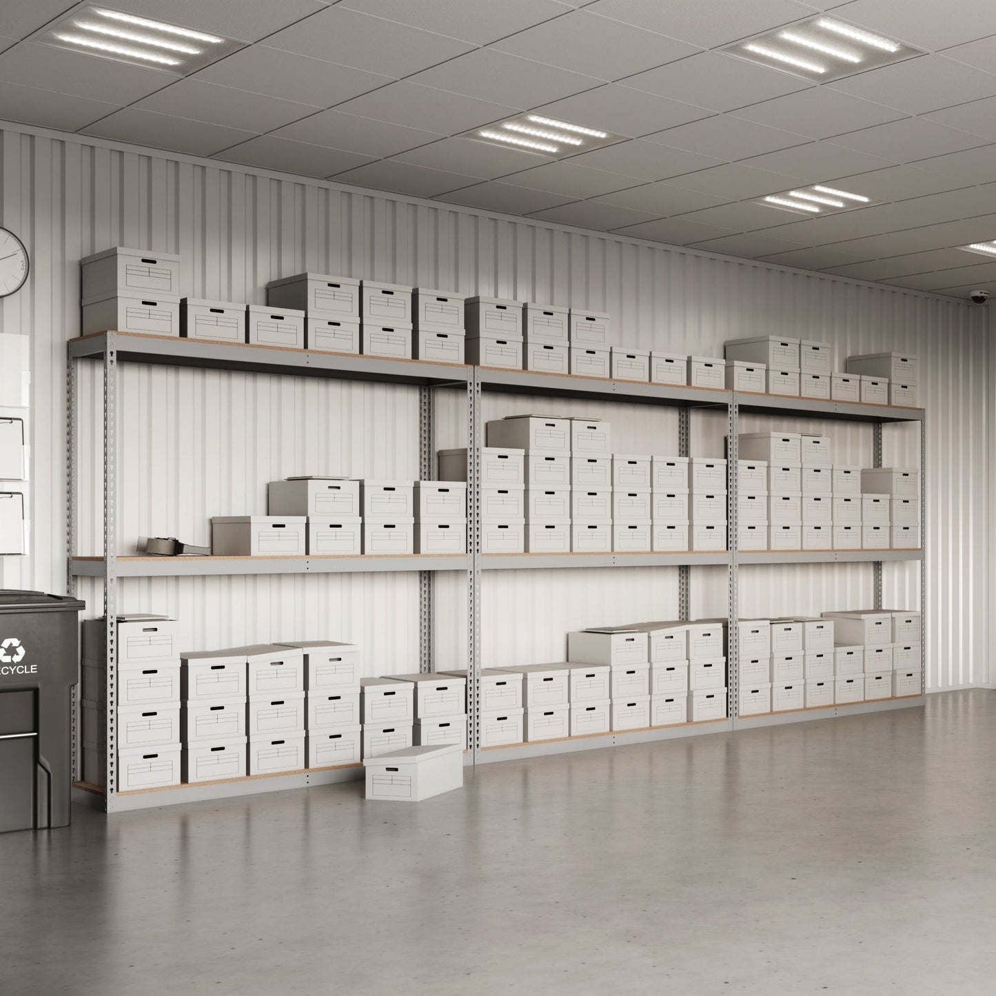 Lyon 24"d 3-Shelf Heavy-Duty Boltless Shelving Add-On Units - Gray