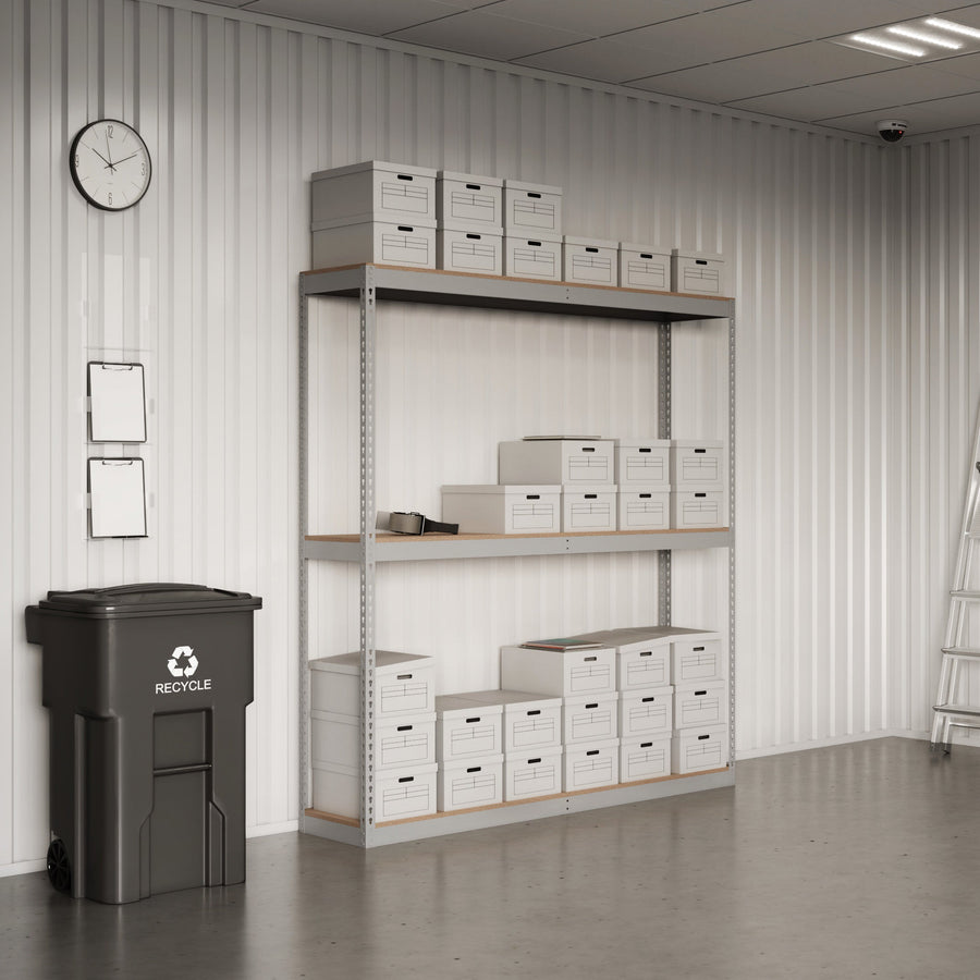 Lyon 24"d 3-Shelf Heavy-Duty Boltless Shelving Starter Units - Gray