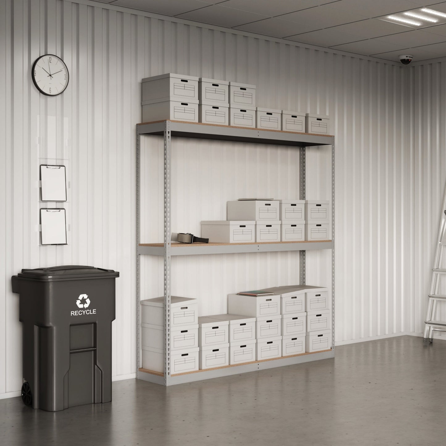 Lyon 24"d 3-Shelf Heavy-Duty Boltless Shelving Starter Units - Gray