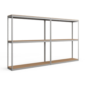 Lyon 24"d 3-Shelf Heavy-Duty Boltless Shelving Add-On Units - Gray
