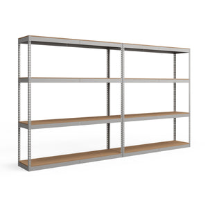 Lyon 24"d 4-Shelf Heavy-Duty Boltless Shelving Add-On Units - Gray