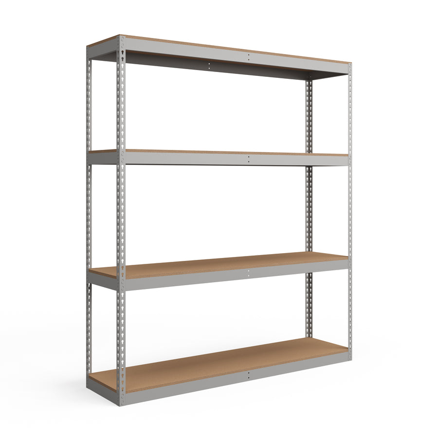 Lyon 24"d 4-Shelf Heavy-Duty Boltless Shelving Starter Units - Gray