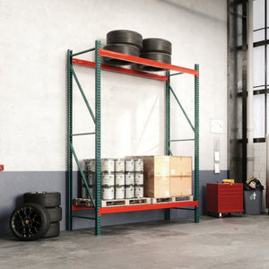 2-Tier Teardrop Pallet Rack Starter Units - 24"d x 144"h