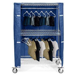 2-Tier Large Mobile Garment Rack with Cover