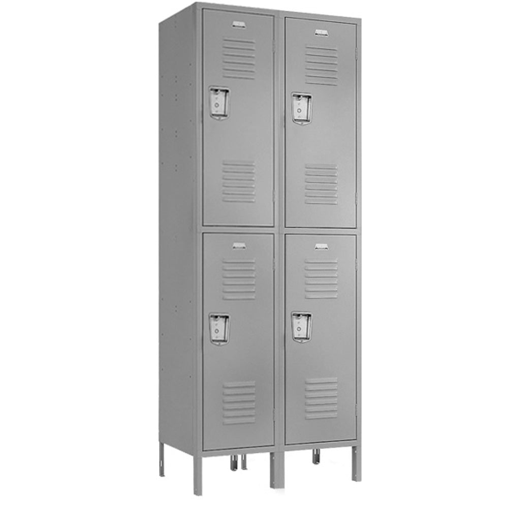 Double Tier Lockers - 15"d x 12"w x 78"h - Gray