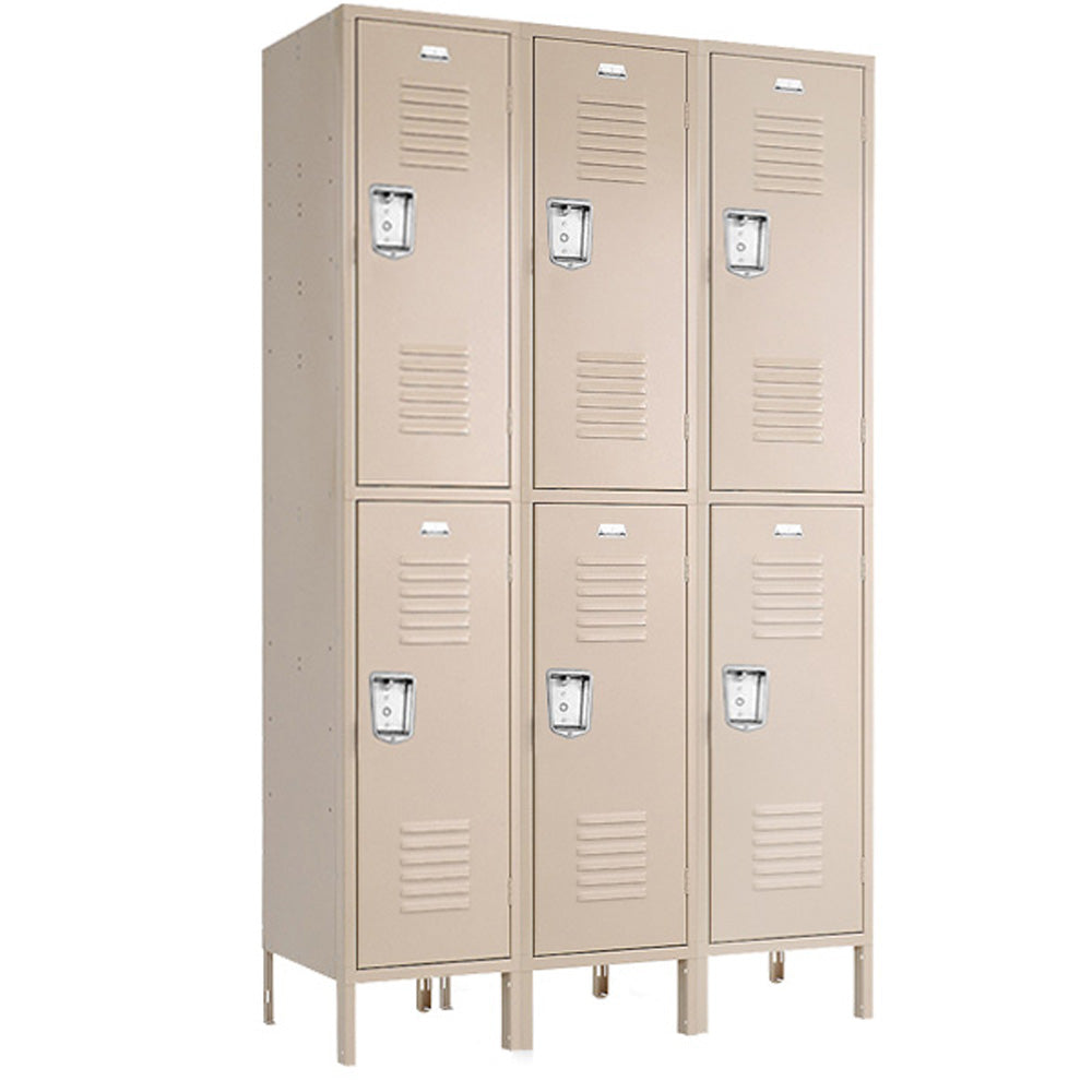Double Tier Lockers - 15"d x 12"w x 78"h - Champagne
