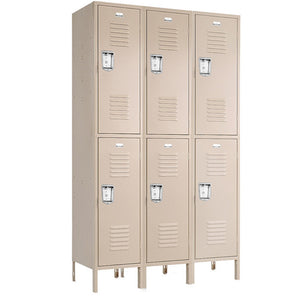 Double Tier Lockers - 15"d x 12"w x 78"h - Champagne