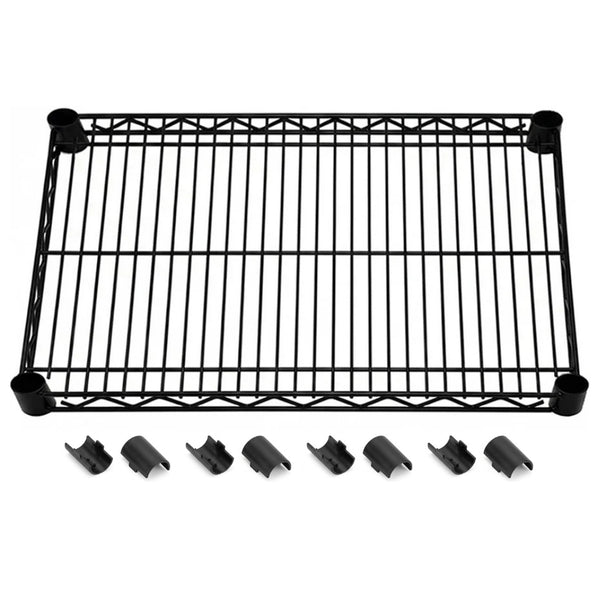 21"d Black Wire Shelves with Shelf Clips