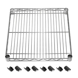 21"d Chrome Wire Shelves with Shelf Clips