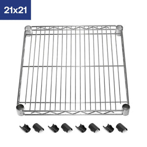 21"d Chrome Wire Shelves with Shelf Clips
