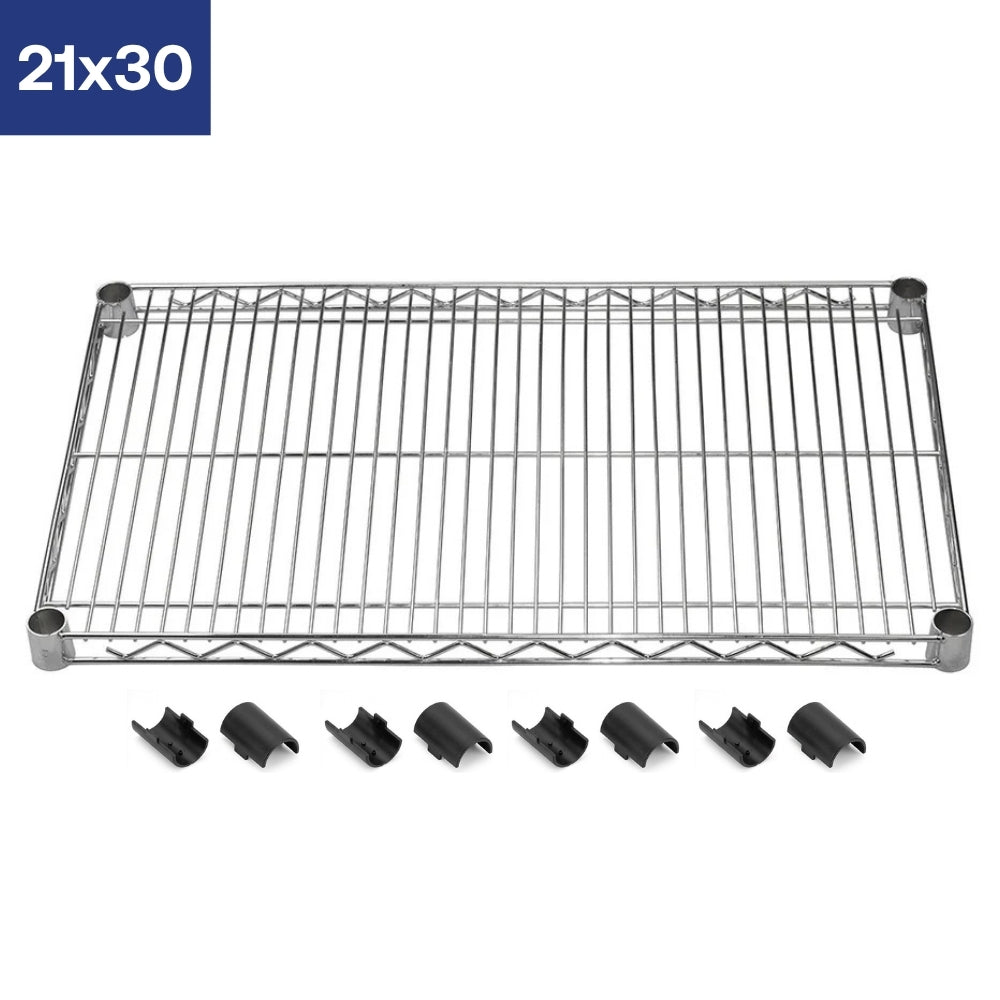 21"d Chrome Wire Shelves with Shelf Clips