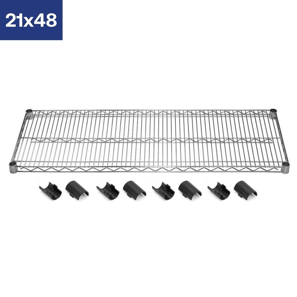 21"d Chrome Wire Shelves with Shelf Clips