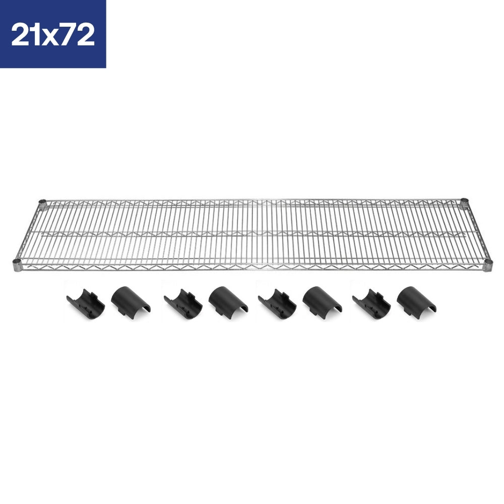 21"d Chrome Wire Shelves with Shelf Clips